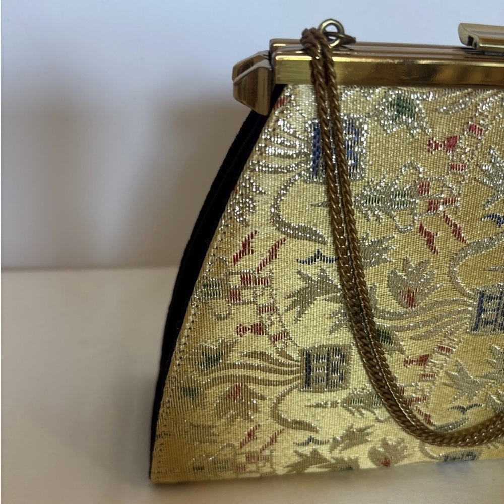 Rare Vintage 1950s Edwards Bag, Convertible Gold and Black Evening Purse - Picture 3 of 16